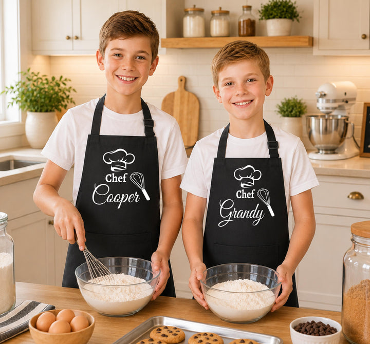 Personalized Little Chef Kids Apron – Custom Name Birthday Gift