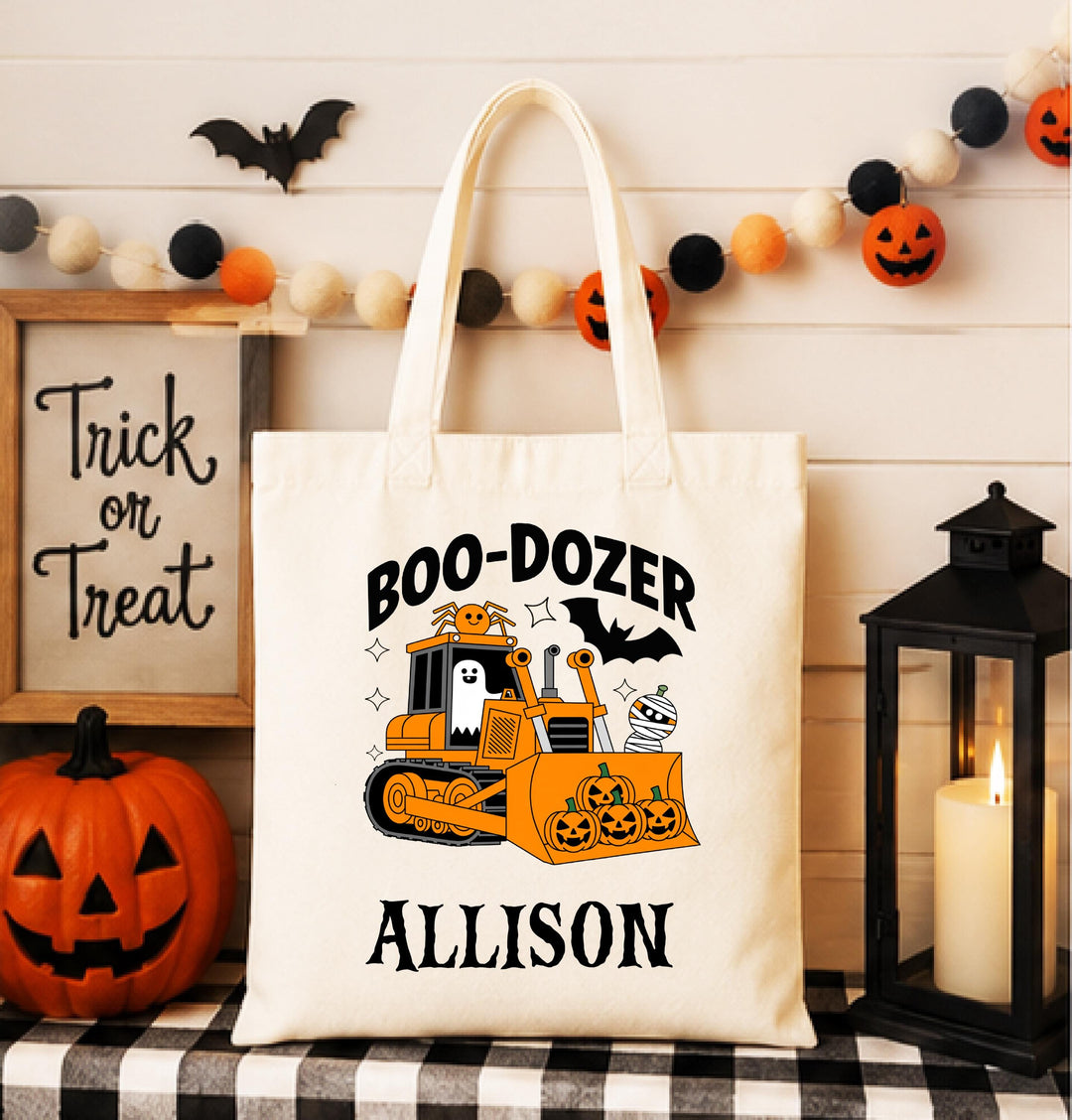Personalized Halloween Trick-or-Treat Canvas Tote – Custom Name Bag