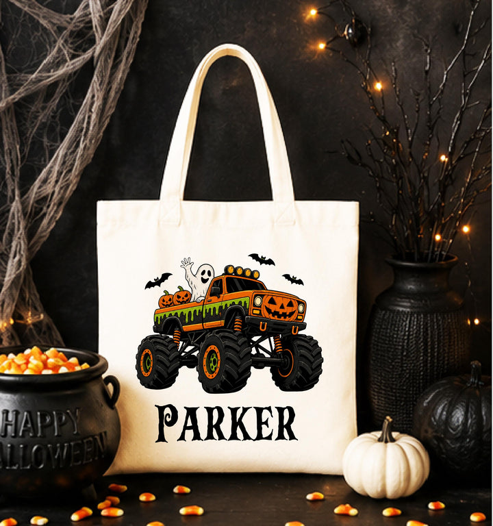 Personalized Halloween Trick-or-Treat Canvas Tote – Custom Name Bag