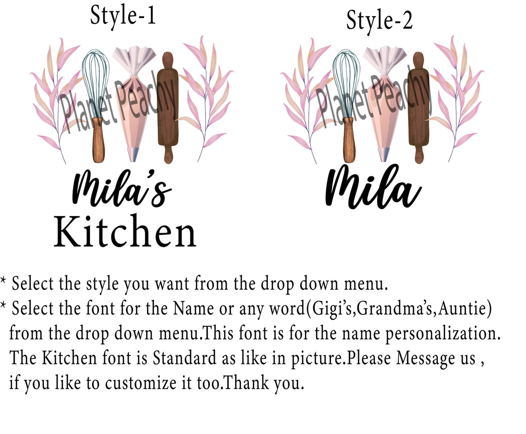 Personalized Mom and Daughter Cotton Aprons – Matching&nbsp;Baking aprons With Names