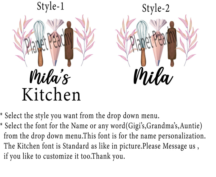 Personalized Mom and Daughter Cotton Aprons – Matching&nbsp;Baking aprons With Names