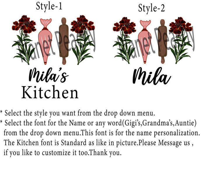 Personalized&nbsp;Mommy and Me Baking Gift Apron, Mom Daughter Matching Aprons, Grandma Granddaughter Apron, Custom Name Kids Apron