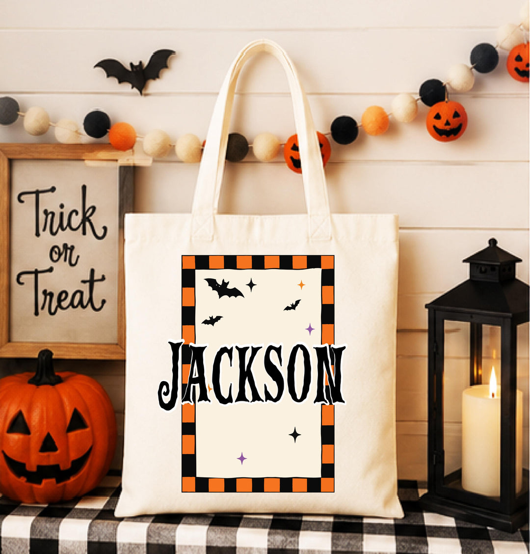 Personalized Halloween Trick or Treat Bag for Kids, Custom Name Candy Bag, Halloween Tote Bag, Kids Trick or Treat Basket, Halloween Gift