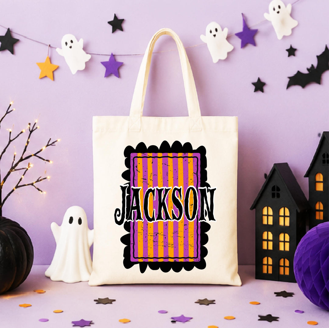 Personalized Halloween Trick or Treat Bag for Kids, Custom Name Candy Bag, Halloween Tote Bag, Kids Trick or Treat Basket, Halloween Gift