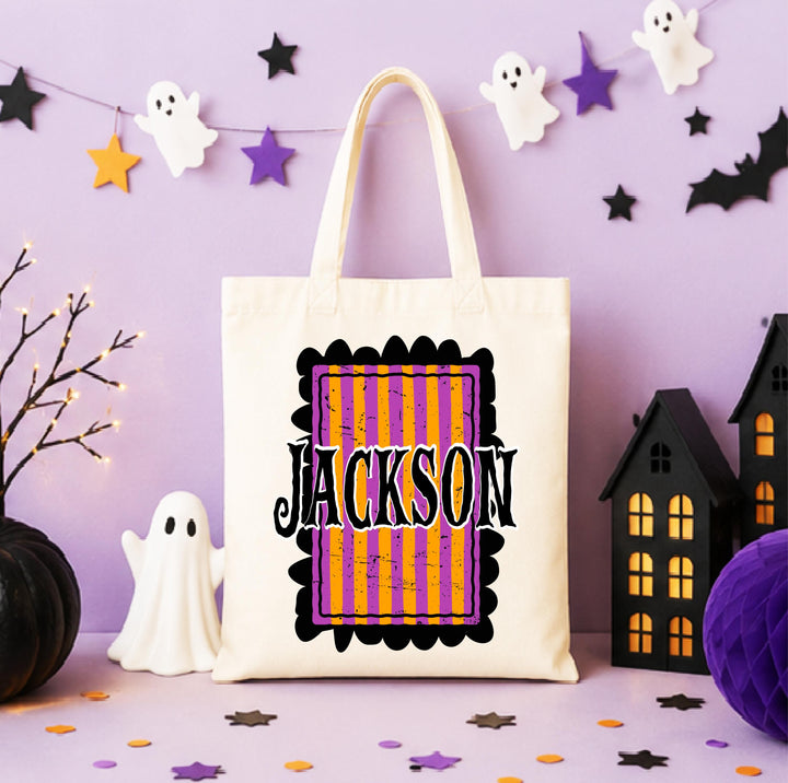 Personalized Halloween Trick or Treat Bag for Kids, Custom Name Candy Bag, Halloween Tote Bag, Kids Trick or Treat Basket, Halloween Gift