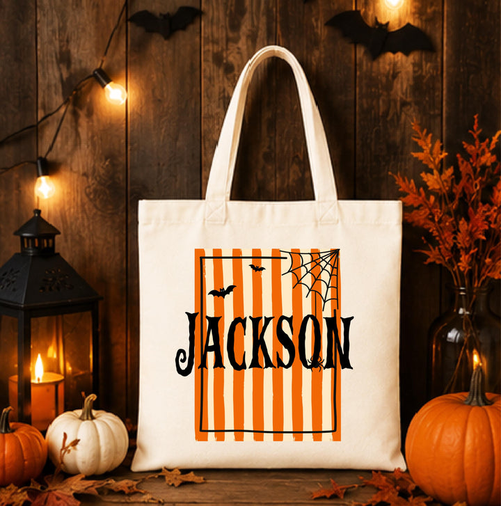 Personalized Halloween Trick or Treat Bag for Kids, Custom Name Candy Bag, Halloween Tote Bag, Kids Trick or Treat Basket, Halloween Gift