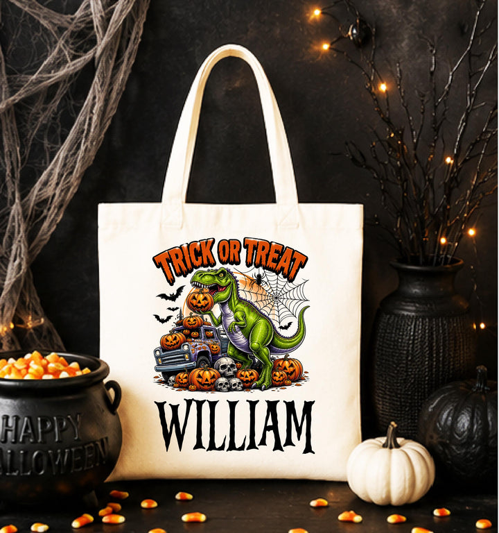 Custom name Halloween Trick or Treat Bag for Kids, Custom Name Candy Bag, Halloween Tote Bag, Kids Treat Bag, Boo Basket Gift