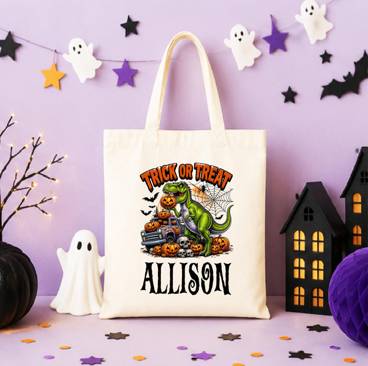 Custom name Halloween Trick or Treat Bag for Kids, Custom Name Candy Bag, Halloween Tote Bag, Kids Treat Bag, Boo Basket Gift