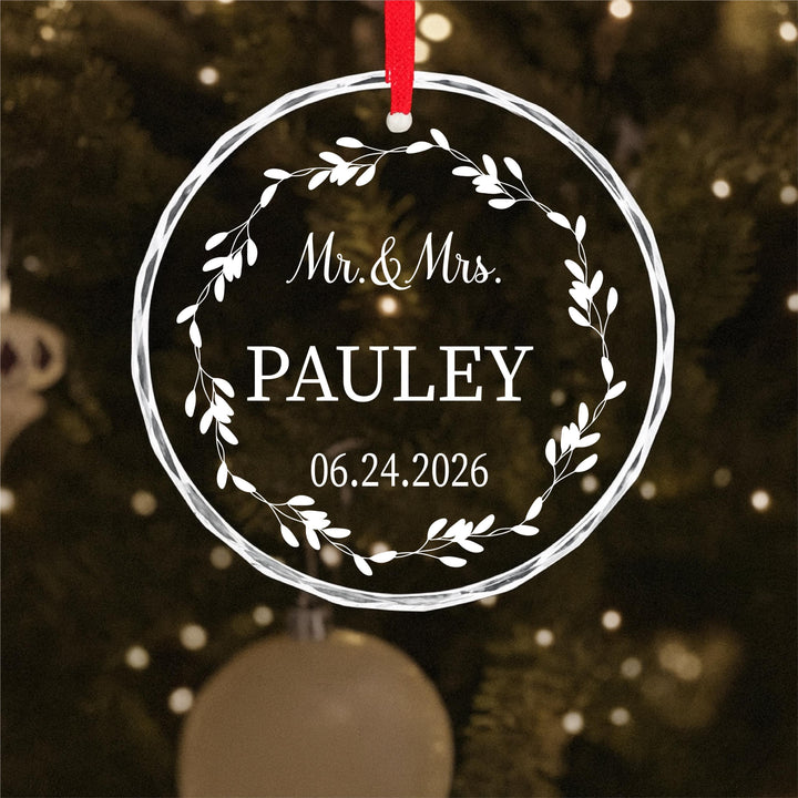 Personalized Wedding Date Gift | Newly weds&nbsp;Couple Keepsake | First Christmas 2026 Decor Anniversary gift Family keepsake