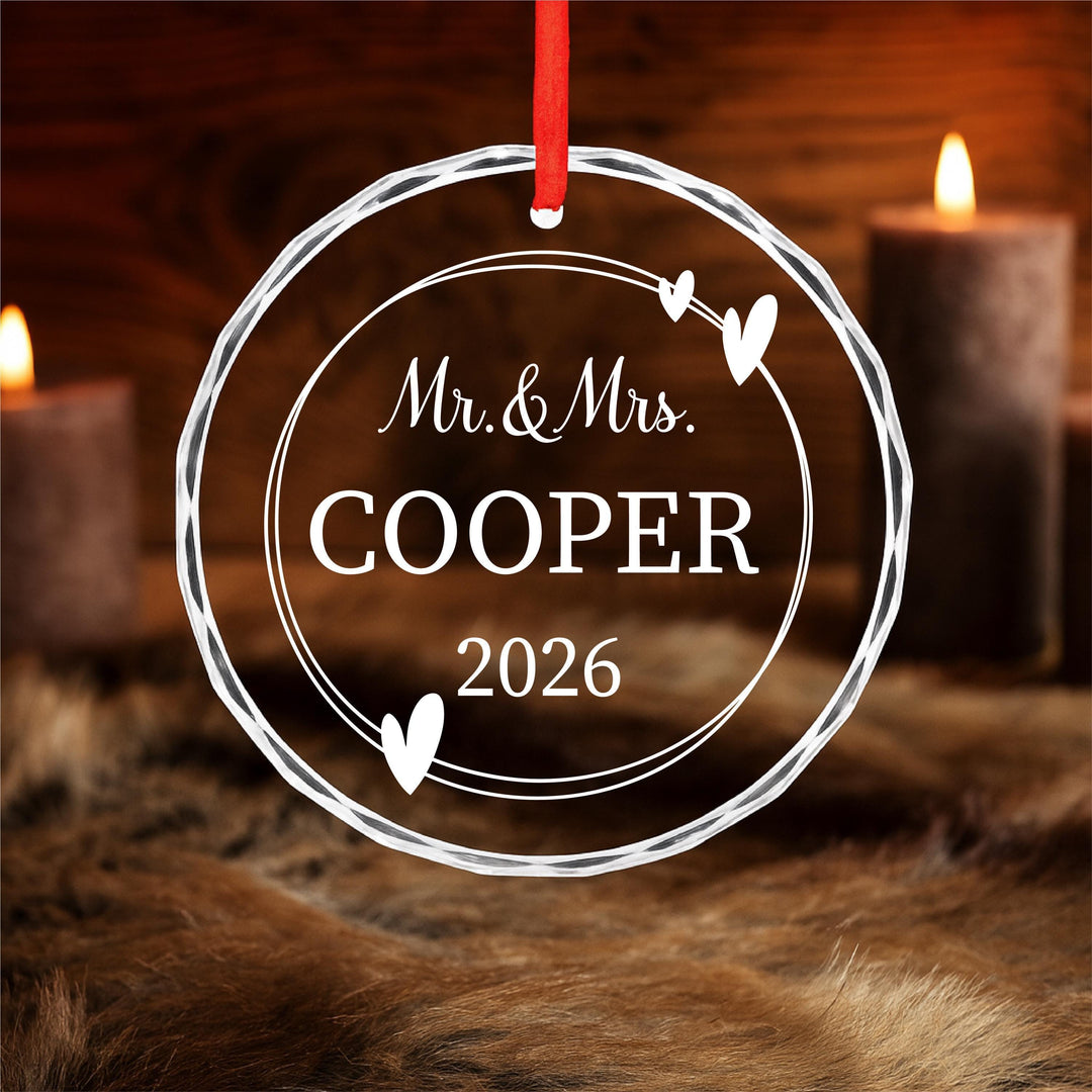 Custom Mr & Mrs Ornament – Anniversary & Christmas Keepsake for Couples