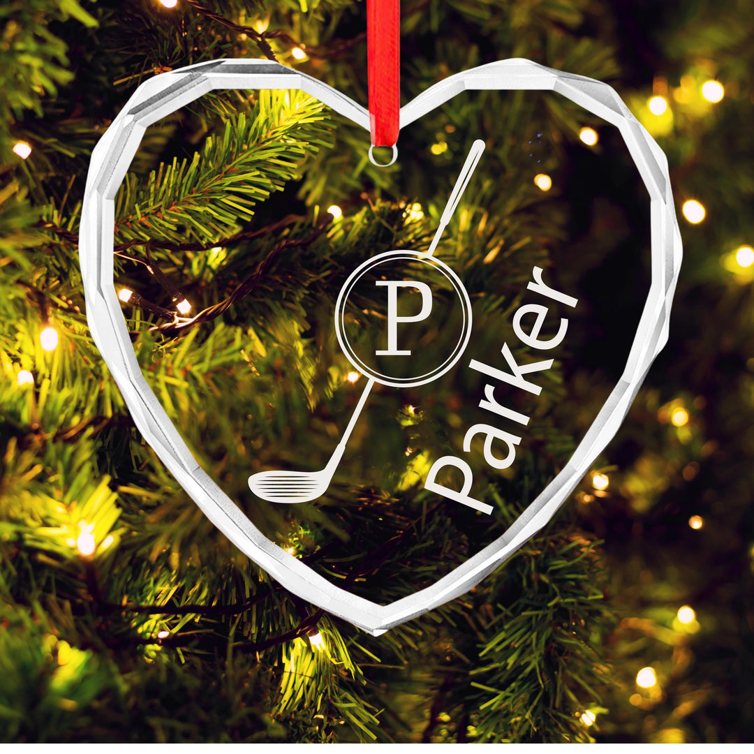 Personalized Golf Monogram Ornament – Custom Glass Keepsake