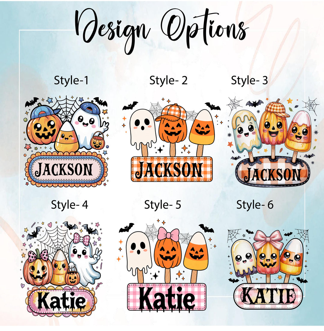 Personalized Ghost Pumpkin Halloween Tote – Custom Name Candy Bag