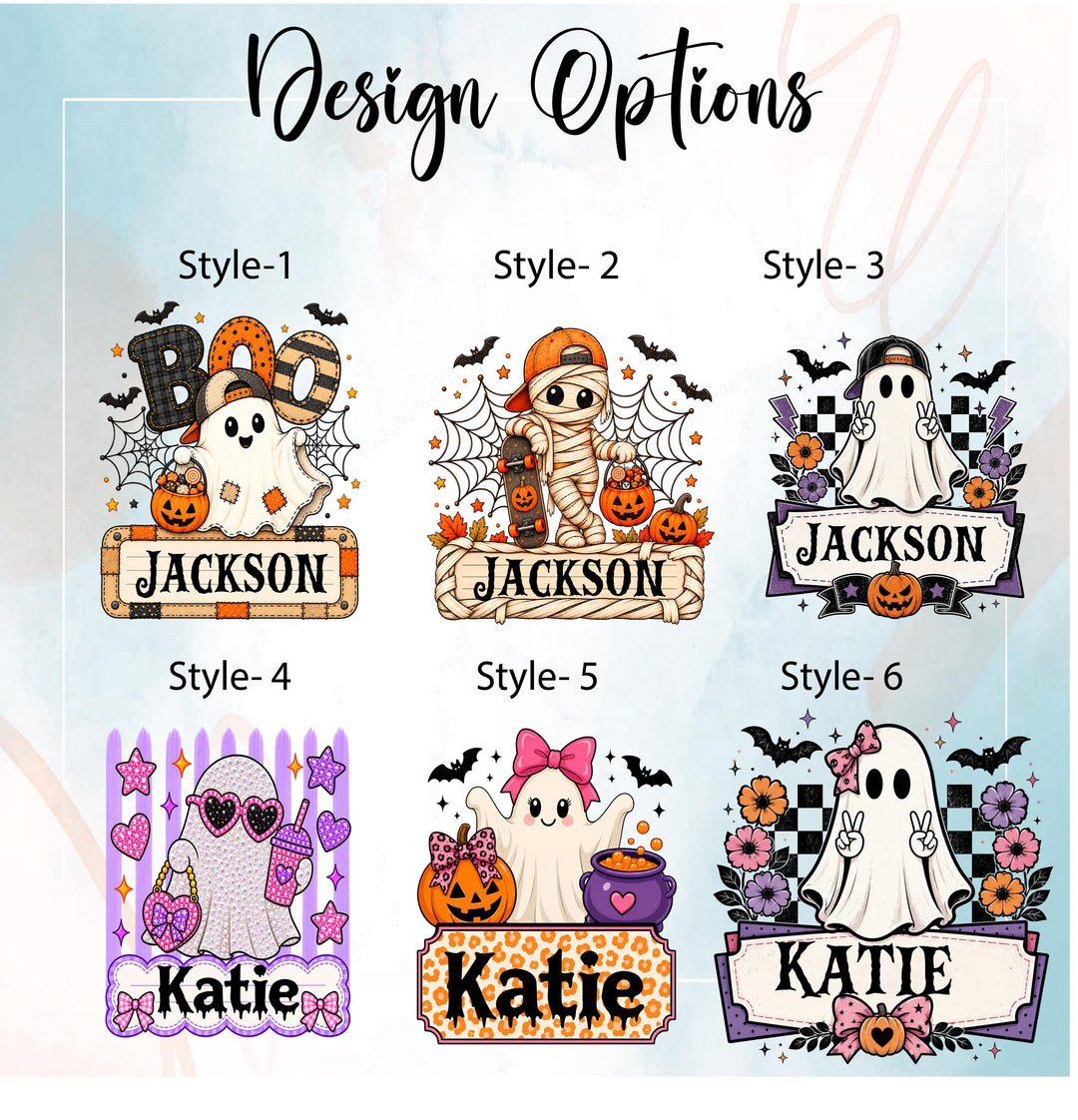 Personalized BOO Ghost Halloween Tote – Custom Name Candy Bag