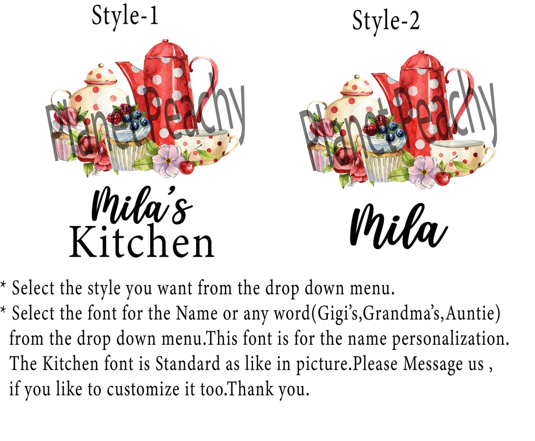 Custom Name Baking Aprons, Mother Daughter Gift, Tea Party Apron Personalized Mom and Daughter Aprons