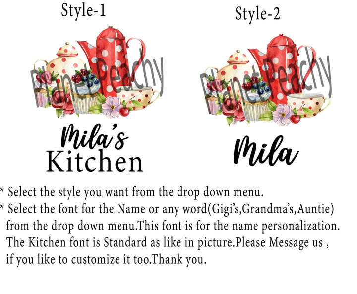 Custom Name Baking Aprons, Mother Daughter Gift, Tea Party Apron Personalized Mom and Daughter Aprons